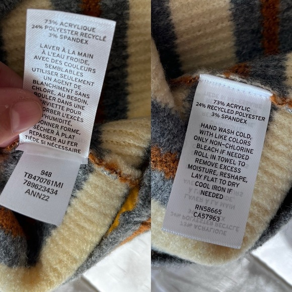 NWT Treasure & Bond Stripe Crewneck Sweater Multi Colour XS - Picture 10 of 15